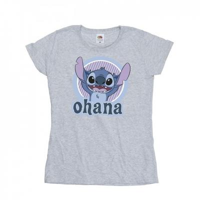 Женская/женская хлопковая футболка Lilo And Stitch Ohana Circle