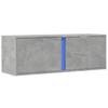 VidaXL Meuble TV mural avec lumières LED gris béton 100x31x35 cm, meuble TV suspendu au mur, unité TV flottante, support TV 852267