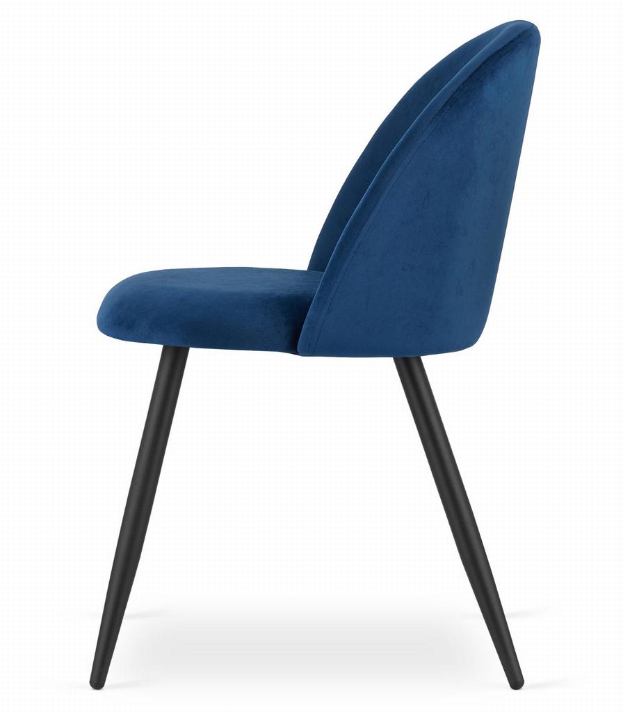 BELLO chair - navy blue velvet / black legs x 2