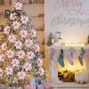 12Pcs Glitter Poinsettia Christmas Ornaments with Clips Stems Artificial Flowers for Xmas Tree Wedding Party Wreath Decoration