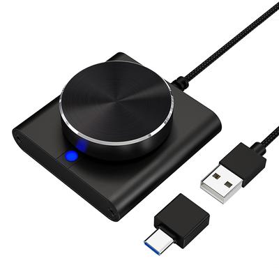 USB-регулятор громкости COOIDEA, переключатель управления динамиками ПК, регулятор громкости, одна кнопка, подходит для ручки, функции отключения звука/паузы,