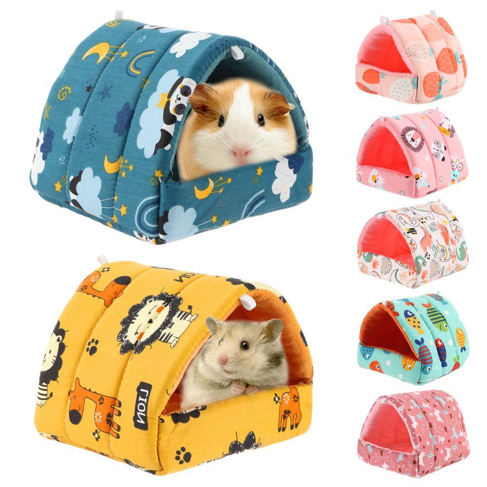 Cute Winter Comfortable Mini Cage Guinea Pig Nest Small Animal Sleeping Bed Hamster House Warm Mat