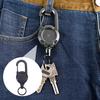 1/8Pcs Retractable Keychain Carabiner Badge Reel with Steel Wire Rope Holder Clip Key Ring