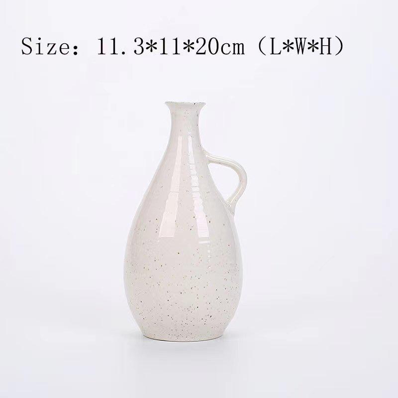 Modern White Ceramic Vase for Small Fresh or Dry Flowers - Dining Table & Living Room Decor
