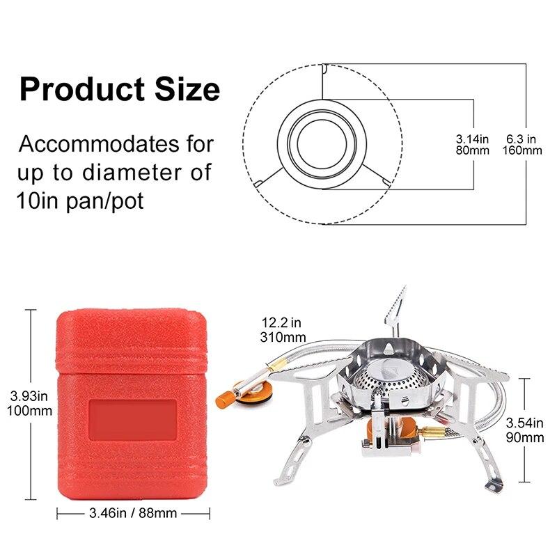 Widesea Camping Burner 3200W Windproof Foldable Electric Ignition Outdoor Portable Gas Stove Outdoor Camping Hiking Fishing