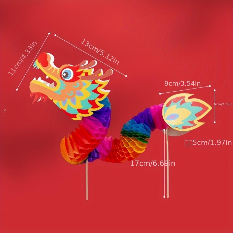 1pc 2025 Year of the Snake Spring Festival Folding Dragon Chinese New Year Ornament DIY Handmade Decoration Pendant