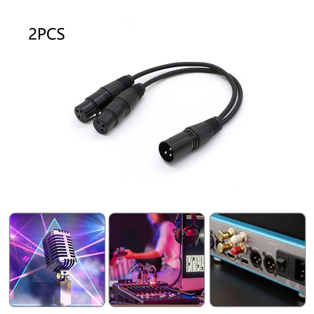 2PCS Dual XLR Female To Male Mic Combiner Y Cord Microphone Splitter Cable