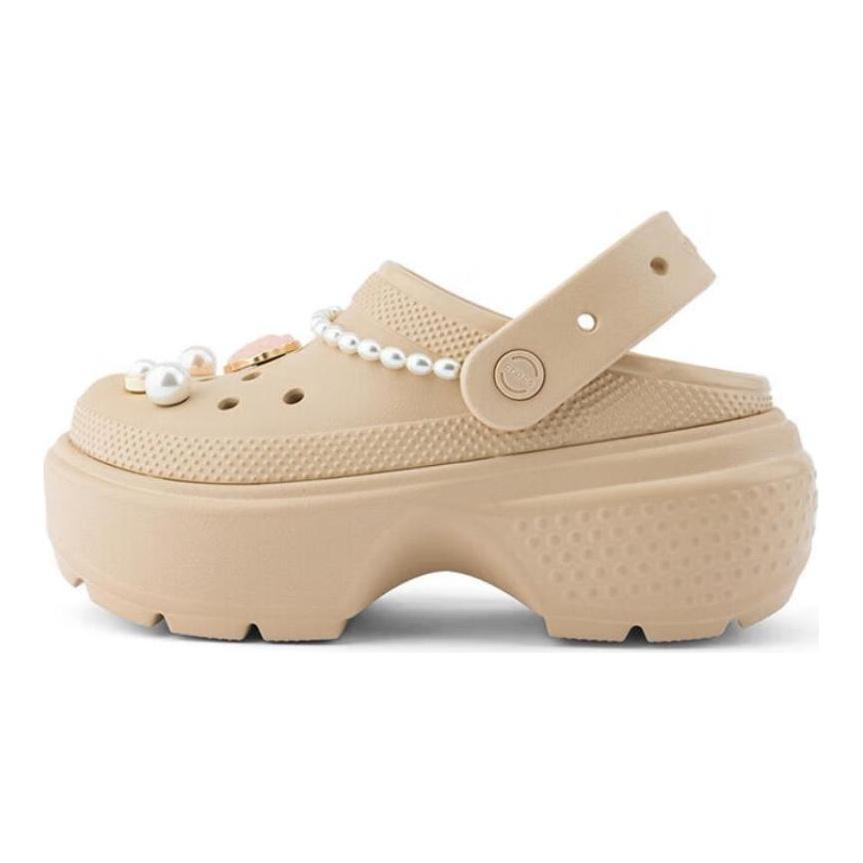 Crocs Удобные и универсальные клоги 5,5 см женские бежевые