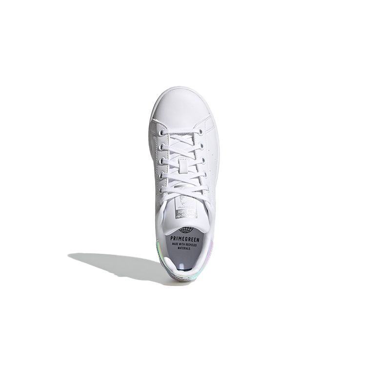 Adidas Stan Smith J Белые переливающиеся детские кроссовки Cloud-White Silver-Metallic FX7521