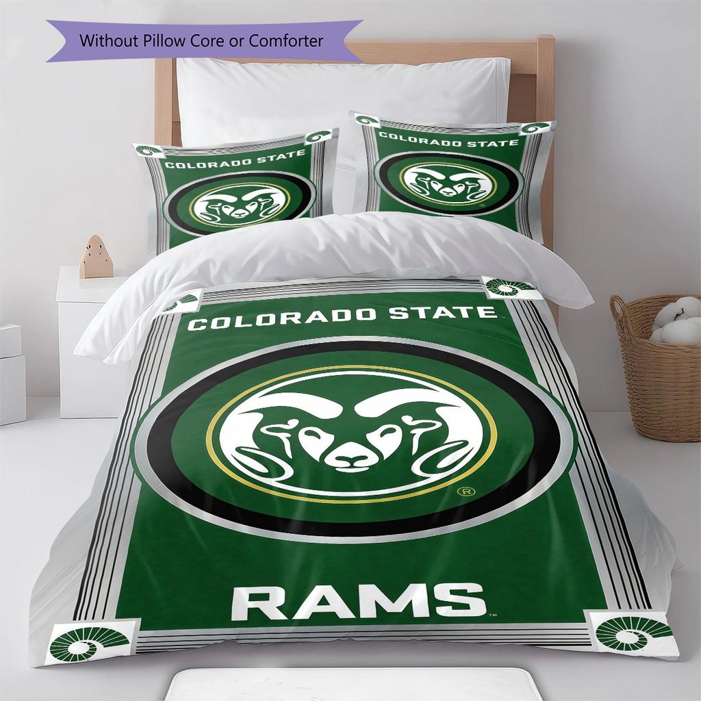 Colorado State Rams Pattern Bedding Set Quilt Cover Pillowcase Home Decor Gift (1 * duvet cover + 2 * pillowcase, without core)
