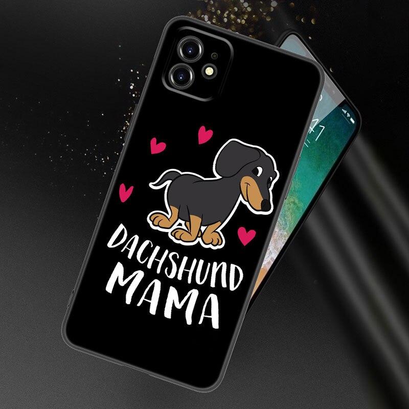 Чехол для телефона «Dachshund Dog Love» для Apple iPhone 13 12 Mini 11 Pro XS Max XR X 8 7 6S 6 Plus SE 2022 2020 5S 5, мягкий черный чехол