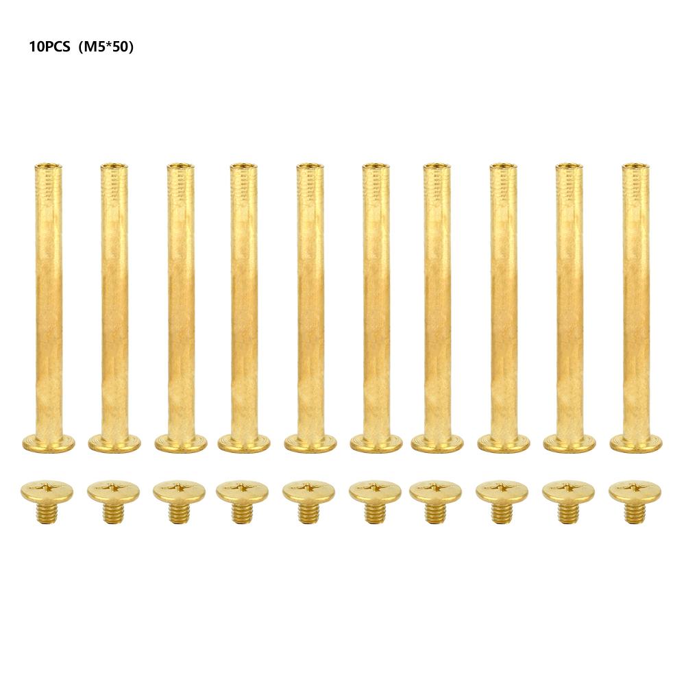 10pcs M5 Flat Head Book Album Rivets Screw Set DIY Craftmaking Rivet (M5*50)