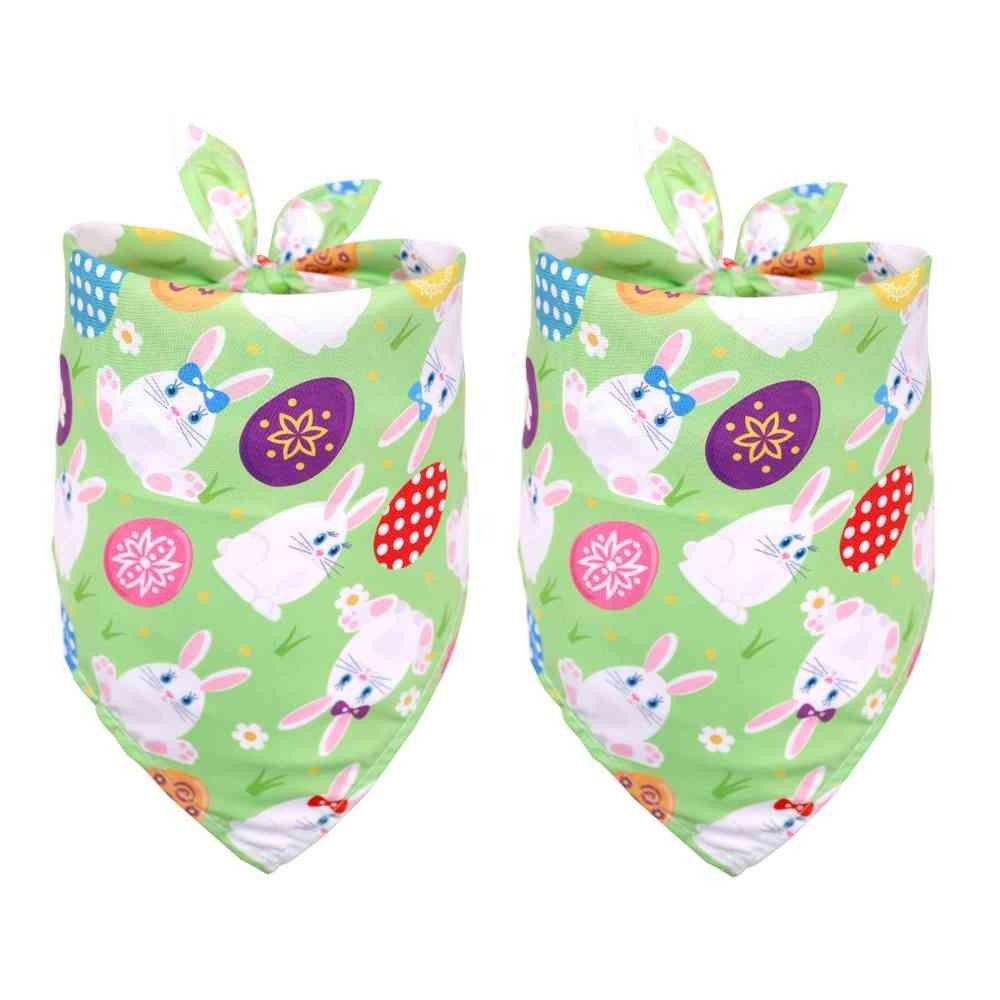 2PCS Cute Pet Supplies Triangular Towel Pet Bibs Neckerchief Easter Dog Bandana Cat Scarf