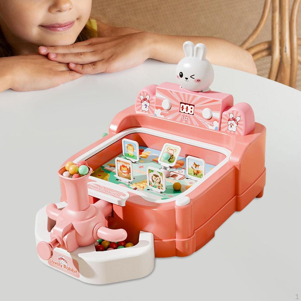 Children Pinball Machine Sturdy Concentration Training Toy Kids Ages 3 4 5 6 Pink