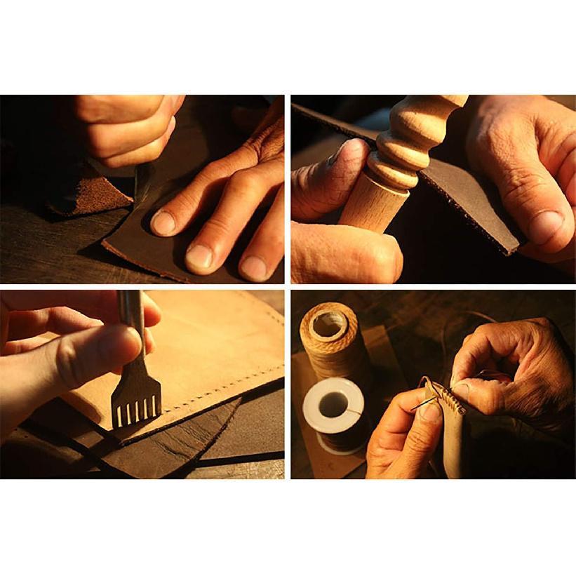 Handmade Leather Double Pen Case Crazy Horse Leather Fountain Pen Pouch Protective Sleeve Cover