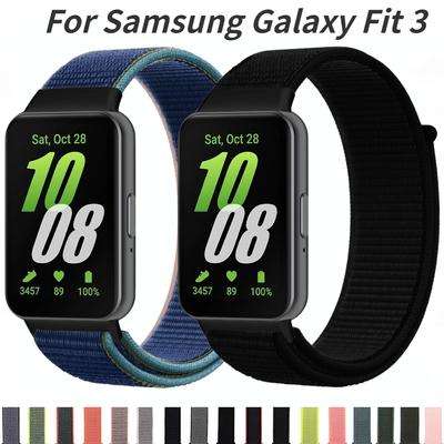 Нейлоновый ремешок для Samsung Galaxy Fit 3 Тканый дышащий сменный ремешок для умных часов Samsung Galaxy Fit 3 Ремень-браслет