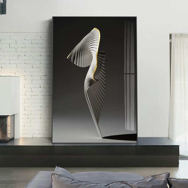 Абстрактное скандинавское черно-белое современное настенное искусство в стиле рок, украшение для крыльца, настенные картины для декора коридора, гостиной