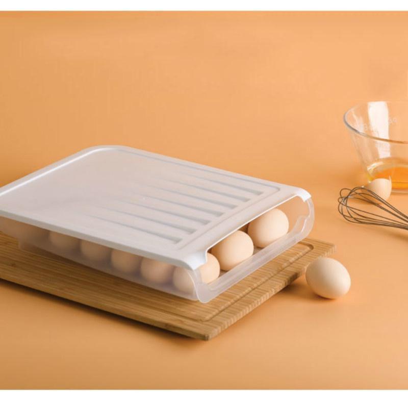 Ящик для хранения яиц в холодильнике с крышкой, автоматический, вращающийся, раздвижной, пластиковый, прозрачный, может хранить утиные яйца, коробка для хранения
