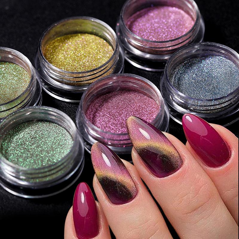 Nail Art Chameleon Cat Eye Powder, Magic Laser Polarized Chameleon Cat Eye Magnetic Powder, Сильный магнитный порошок
