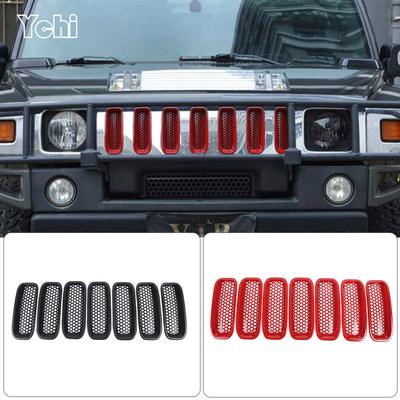 ABS Черный/Красный Для Hummer H2 2003-2009 Автомобильная Передняя Решетка Защитная Сетка Защитная Крышка Декоративные Аксессуары для Модификации