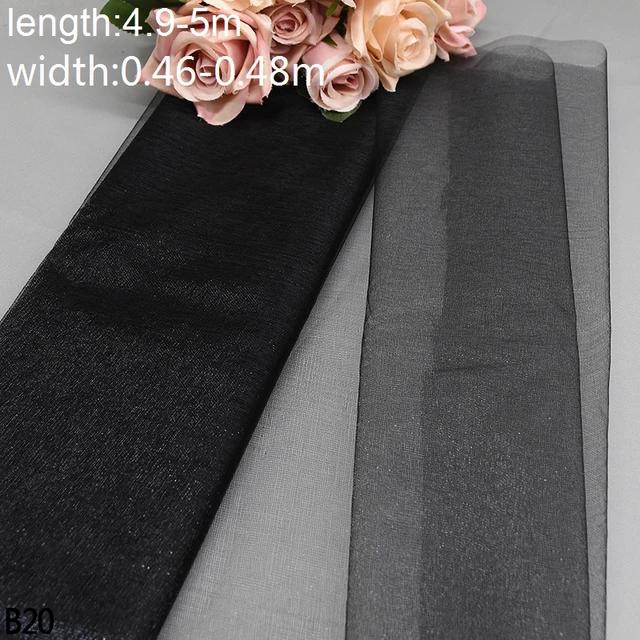 New 5/10m Tulle Wedding Organza Roll Sheer Crystal Organza Fabric for Wedding Decoration Mariage Yarn Birthday Event Party Suppl