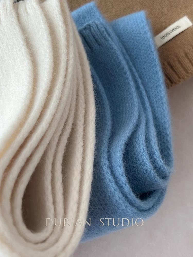 Australian Pure Wool Cashmere Scarf - Unisex Winter Warm Knitted Solid Color