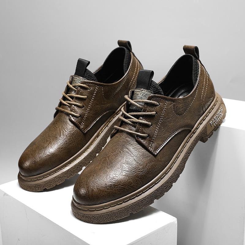 FashionLeather Мужская повседневная обувь на шнуровке, модные роскошные мужские оксфорды, обувь для отдыха в британском стиле, черная мужская обувь для отдыха