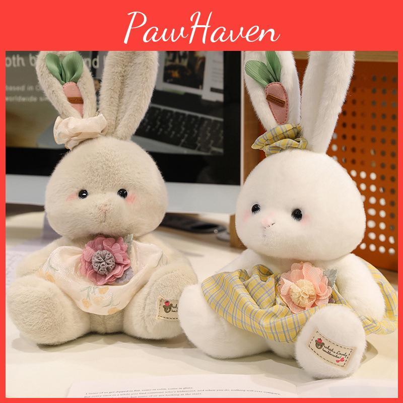 Plaid Cute Dress Cartoon Rabbit Plush Toy For Children Gift And Decoration Room