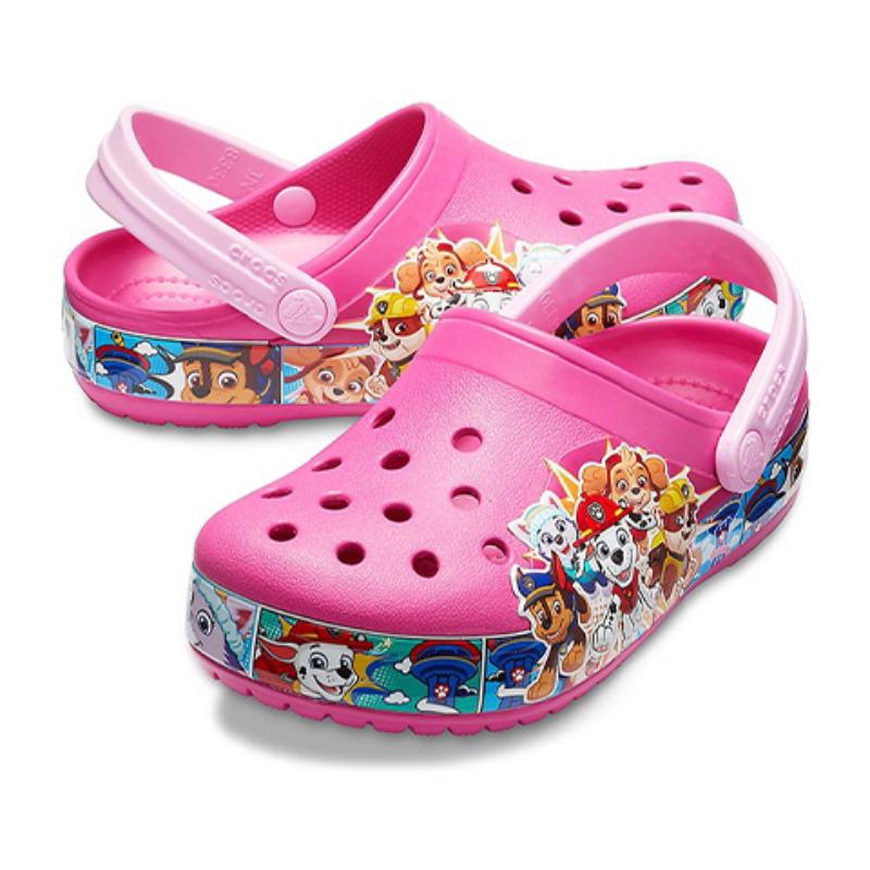 Crocs Классические клоги Fun Academy PAW Team Дырочные сандалии Розовый Детский стиль