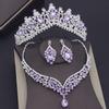 Банкетный набор для вечеринки, хрустальные свадебные украшения, наборы с короной, ожерельем, серьгами, свадебные наборы для женщин, роскошные диадемы, наборы с ожерельем, мода