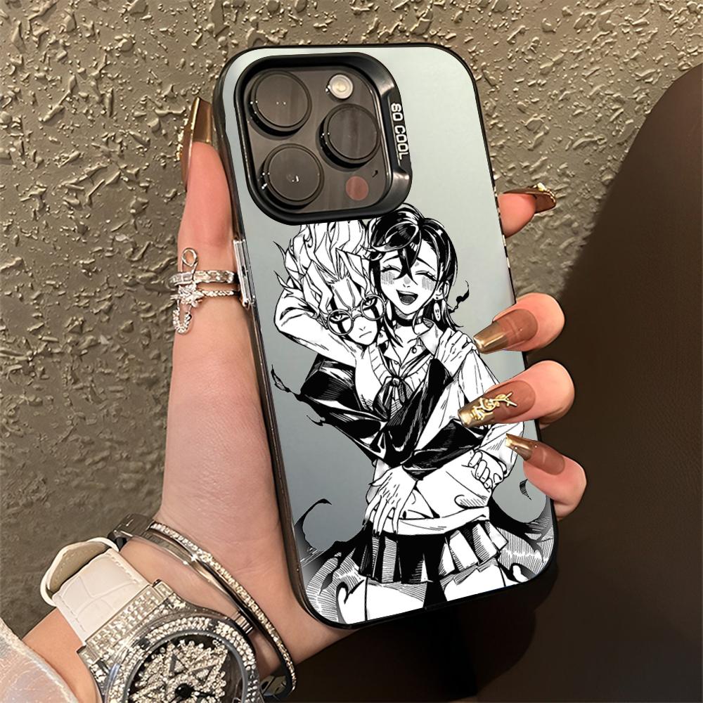 Momo Ayase D-Dandadans Phone Case For iPhone 16,15,14,13,12,11,Pro,Max,Plus,Mini,XS,SE Anti Fall Black Matte Hard Bumper