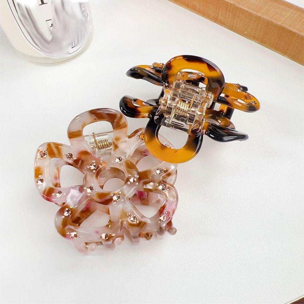 Hairpin Hollow Flower Hair Claws Headwear Hair Grab Cute Acetate Hair Clip Streetwear