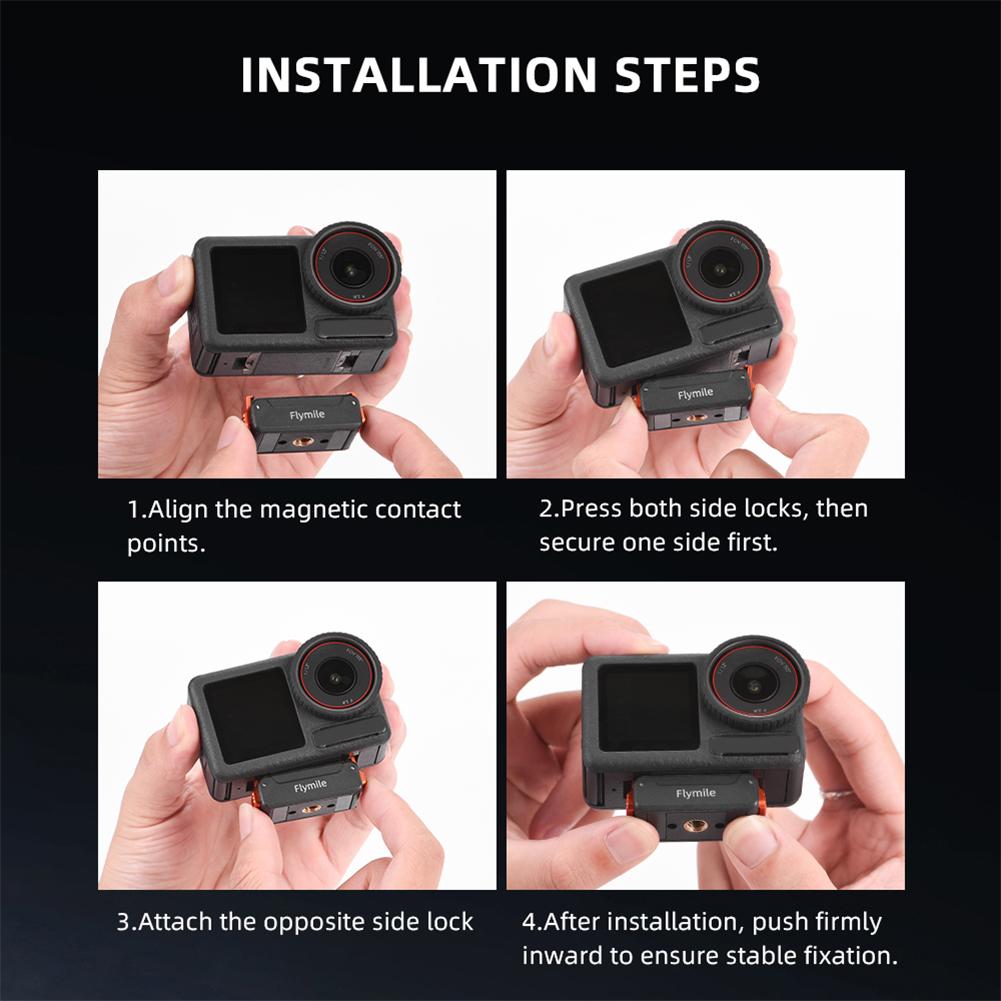 Для DJI ACTION 4/5 Pro Магнитная Быстросъемная Основа Противоскользящая 1/4 Складной Адаптер Металлическая Основа Износостойкие Расширяемые Аксессуары