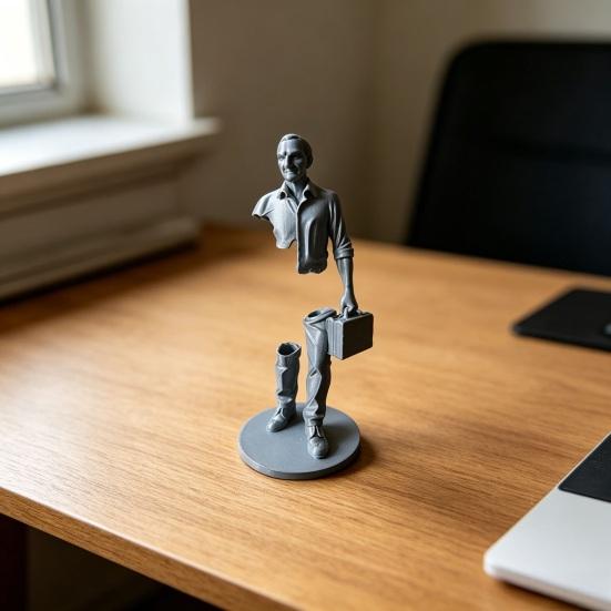 3D-печатная фигурка работающего человека jijijing с портфелем, Современное абстрактное искусство, Украшение для рабочего стола, книжной полки, офиса, Устойчивое основание, Креативное
