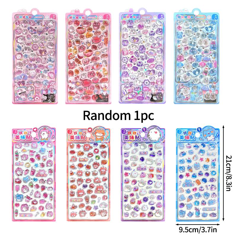 3D Solid Relief Jelly Stickers Strawberry Cake Candy Stickers For Diy Phone Case Scrapbook
