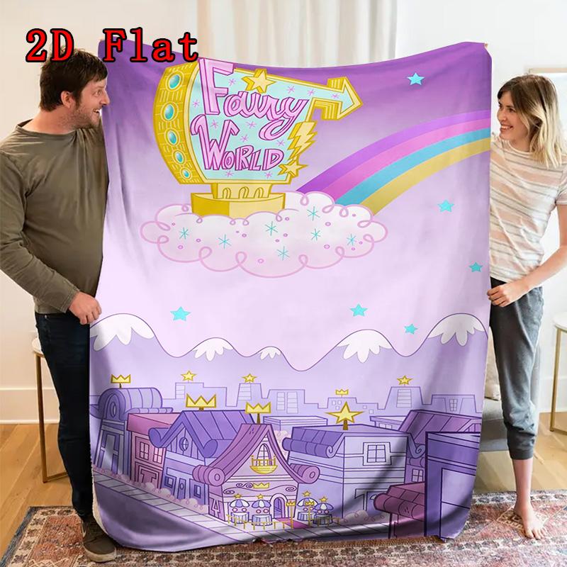 The Fairly World Creative 2D Flat Pattern Flannel Blanket High quality All Seasons Warmth and Comfort Perfect for Christmas Gifts.