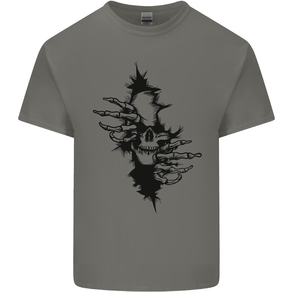 A Skull From a Ripped Shirt Gothic Goth Biker Unisexs Light Cotton TShirt