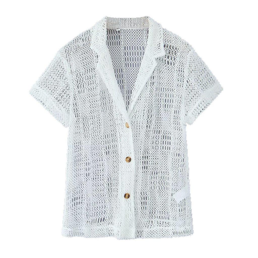 2025 Spring Women's European & American Style Casual Beach Cover-up Shirt