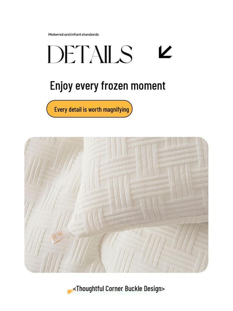 2025 A-Class Вафельное одеяло из стираного хлопка с наполнителем из соевого волокна - Утолщенное однотонное