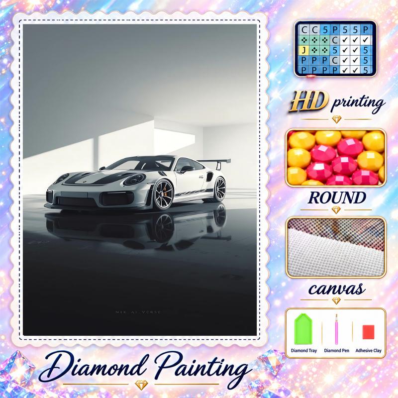 porsche Diamond Painting Kit 5D Full Drill DIY Diamond Mosaic Wall Art Home Decor