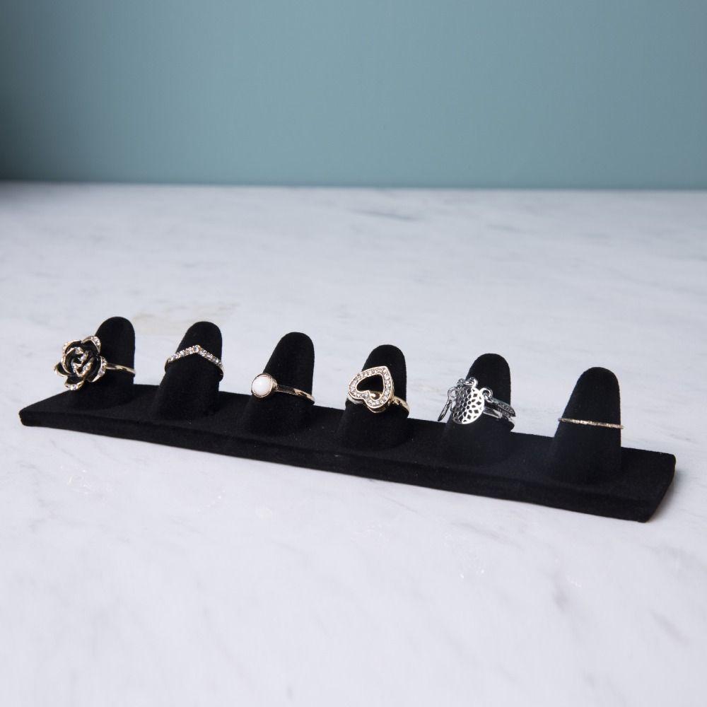 Organizer Jewelry Display Rack Velvet Ring Display Stand Simple Rings Display Holder Women