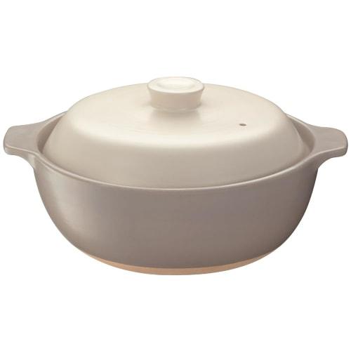 Ishigaki Modern No. 8 Earthenware Pot (Serves 3-4 People), Suitable for Direct Heat and Resistant To Boiling Over, 4366