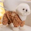 Small Dog Autumn and Winter Puppy Kitten Four-legged Clothes Teddy Bear Overalls Pet Supplies Dog Clothes