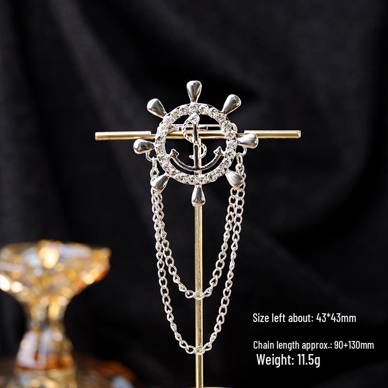 Baroque Rhinestone Pearl Corsage Necklace Brooch - Retro British Court Suit Accessory