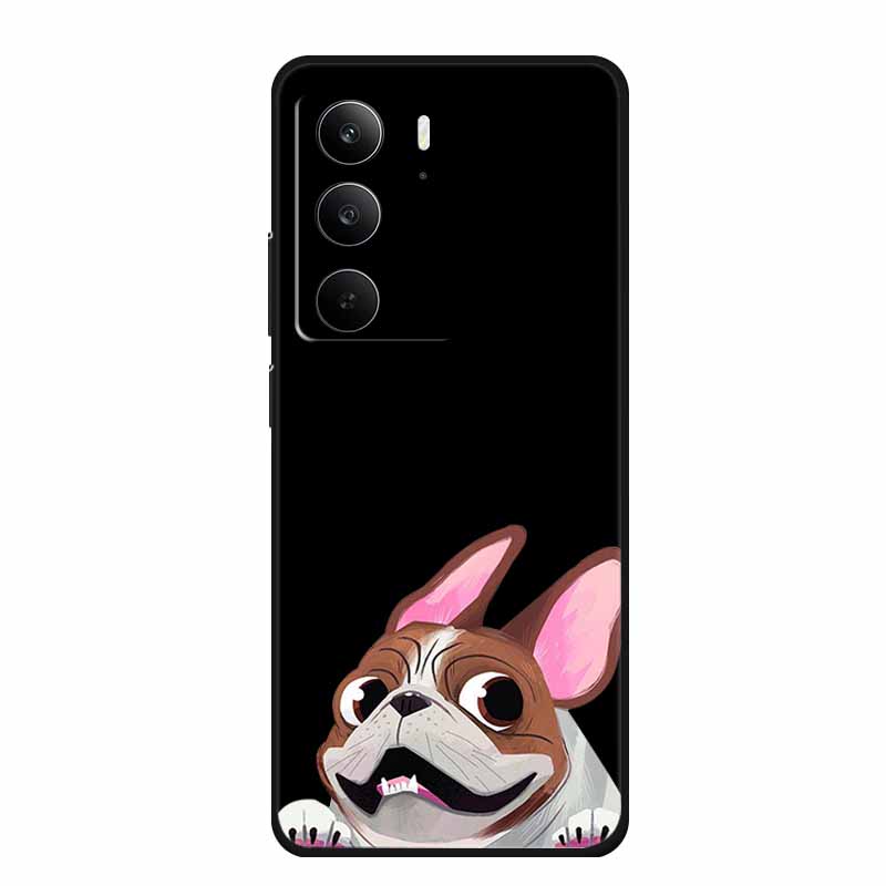Для Realme Narzo 80 Lite 5G Чехол Narzo80 Lite Чехол Мультяшный Кот ТПУ Черный Силикон Мягкий Чехол для Телефона Для Realme Narzo 80Lite Funda