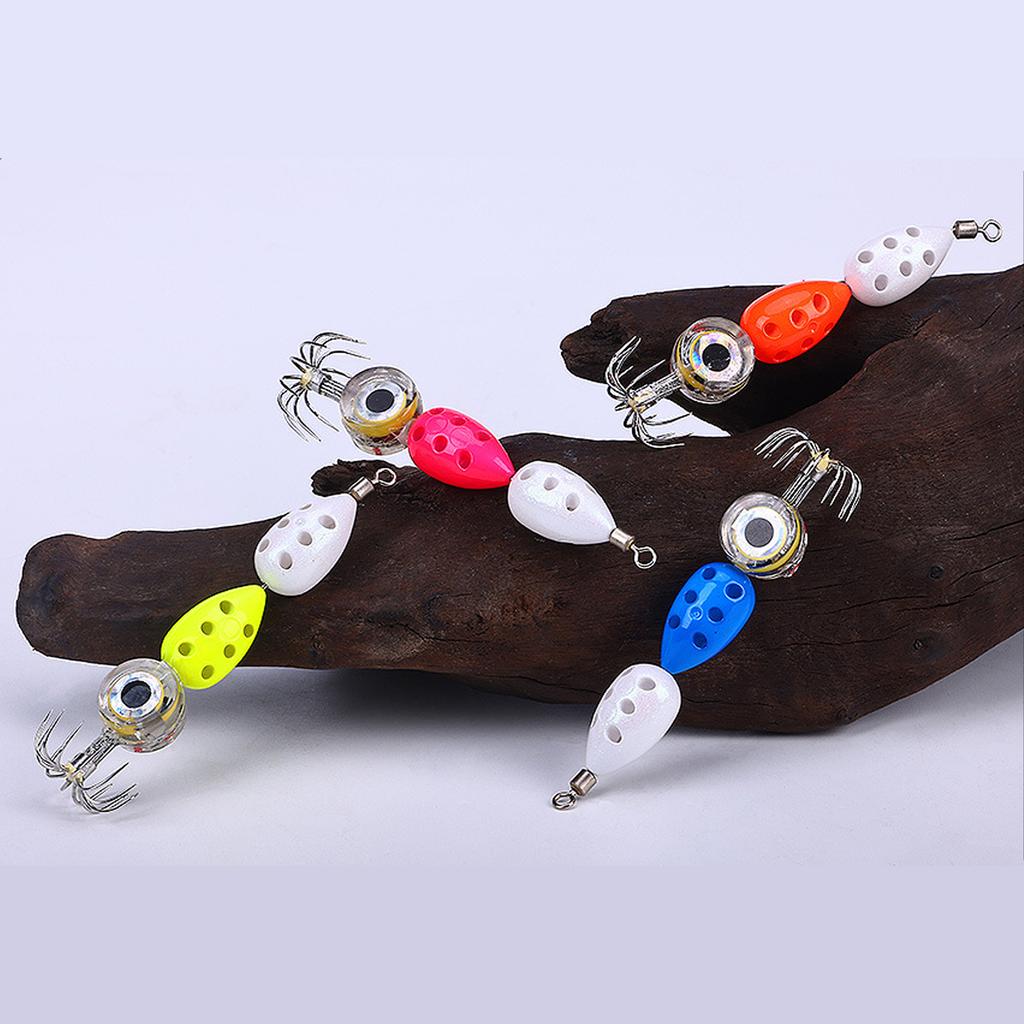 3 LED Fishing Lures with 6 Hooks Waterproof Deep Drop Saltwater Baits Anti-Winding & Corrosion for Bass Trout Catfish Fishing