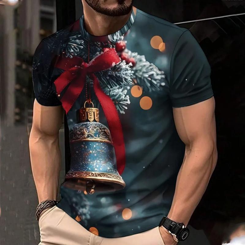 Fashion Men's Crew Neck Short Sleeve 3D Color Printing Casual Short Sleeve Crew Neck T-Shirt
