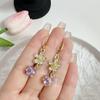 Purple Flower Drop Earrings