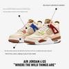 Детские кроссовки Air Jordan 4 Retro PS Wild Things кремового цвета с парусом, университетский красный DH0573-264