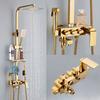Luxury Gold Shower 4 In 1 Shower Set with Sprayer Bathroom Water Tap Faucet Cold & Hot Faucet Stainless Steel Shower